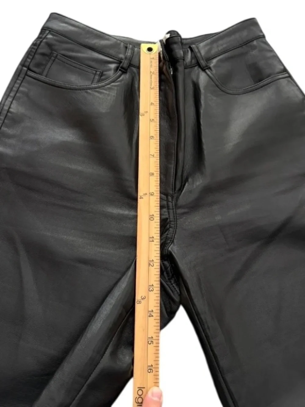 Aritzia Wilfred Melina High Rise Faux Leather Straight Pants Black 10